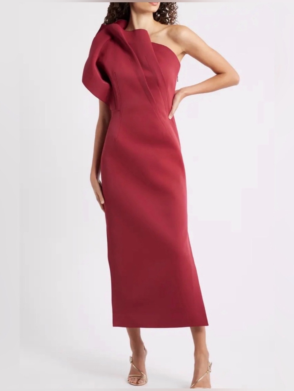 Acler Hawkley One-Shoulder Midi Dress, Size 2